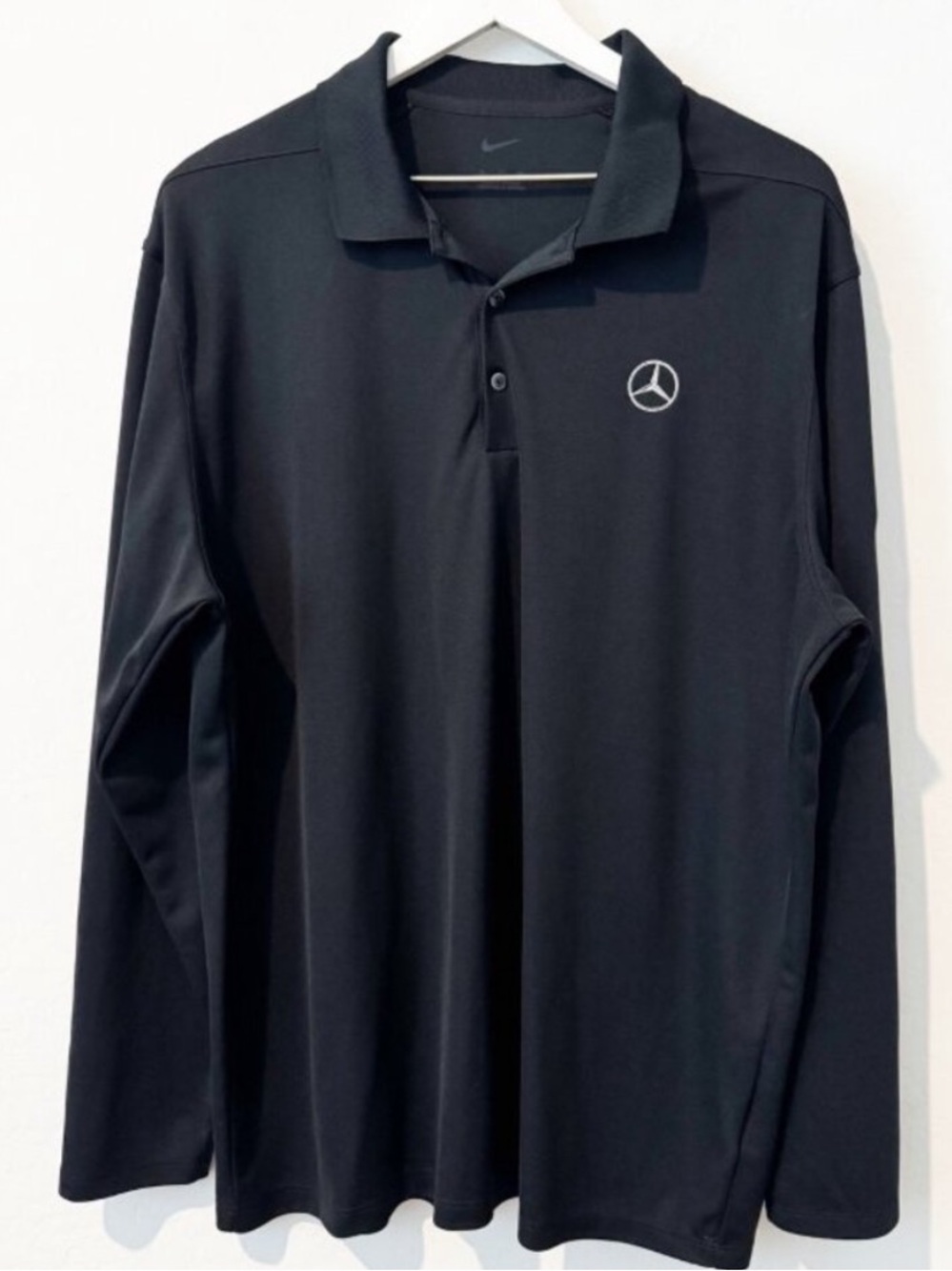 Nike Mercedes Long Sleeve Polo XL Corporate Core Preppy Golf Streetwear Black
